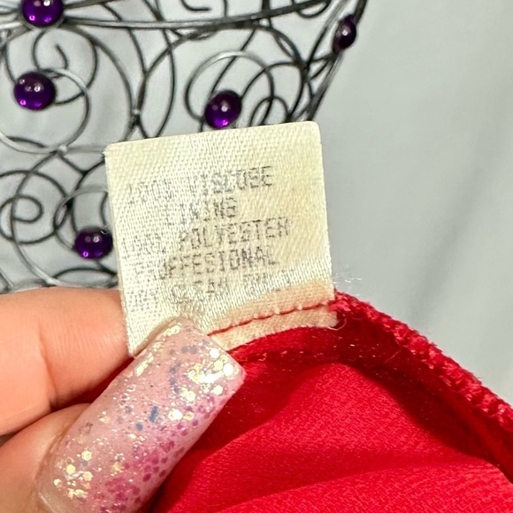 Vintage Andrea Polizzi for Rex Lester floral red mini dress size 6 - Picture 9 of 10